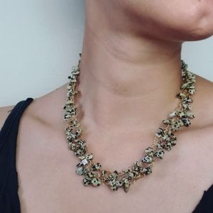 dalmatian jasper wirework necklace